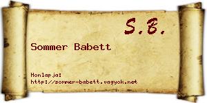 Sommer Babett névjegykártya